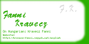 fanni kravecz business card